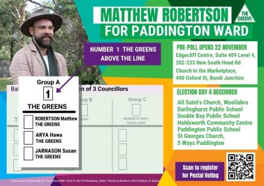 How-To-Vote Greens in Paddington Ward