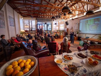 Sue Higginson leading discussion on Sustainable Farming